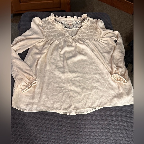 Knox Rose Off White Long Sleeved Shirt Size Medium Fairygoth Romantic - Picture 5 of 10